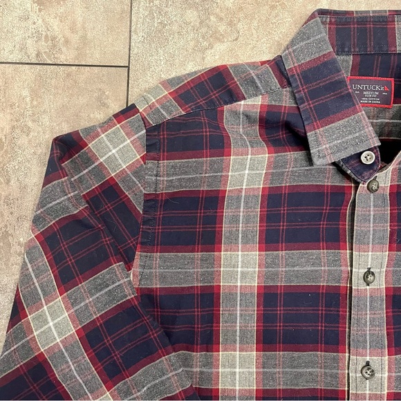 Untuck It Plaid Button Down - Picture 2 of 4